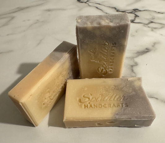 Handcrafted Oat Milk Vegan Bar Soap - CASHMERE MUSK with indigo